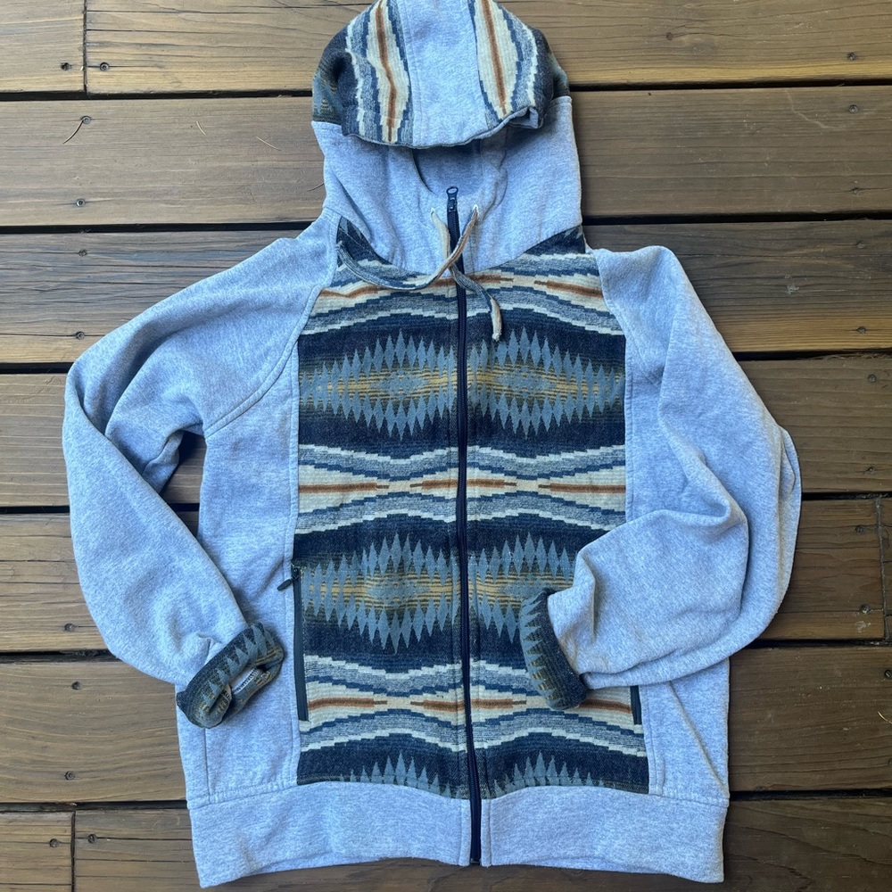 Boho hoodie sweatshirt Guatemalan fabric
